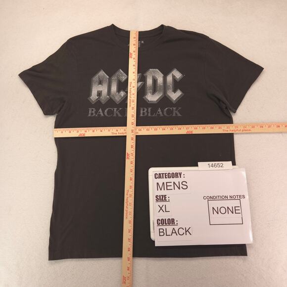 ACDC Band Crew Neck Short Sleeve Graphic T Shirt Mens Size Extra Large XL Black - Picture 5 of 9